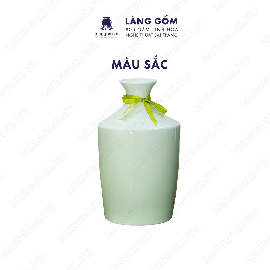 Bình hoa, lọ hoa Gốm sứ Bát Tràng cao cấp Men ngọc chây dùng làm quà tặng, trang trí - Làng Gốm Bát Tràng