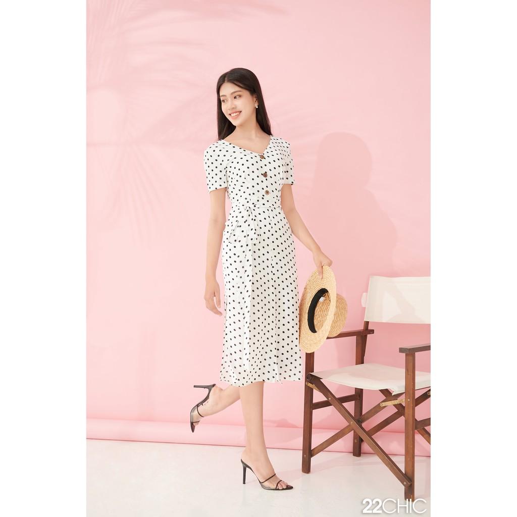 Váy chấm bi chiết eo tôn dáng Yoona Dress - 22CHIC