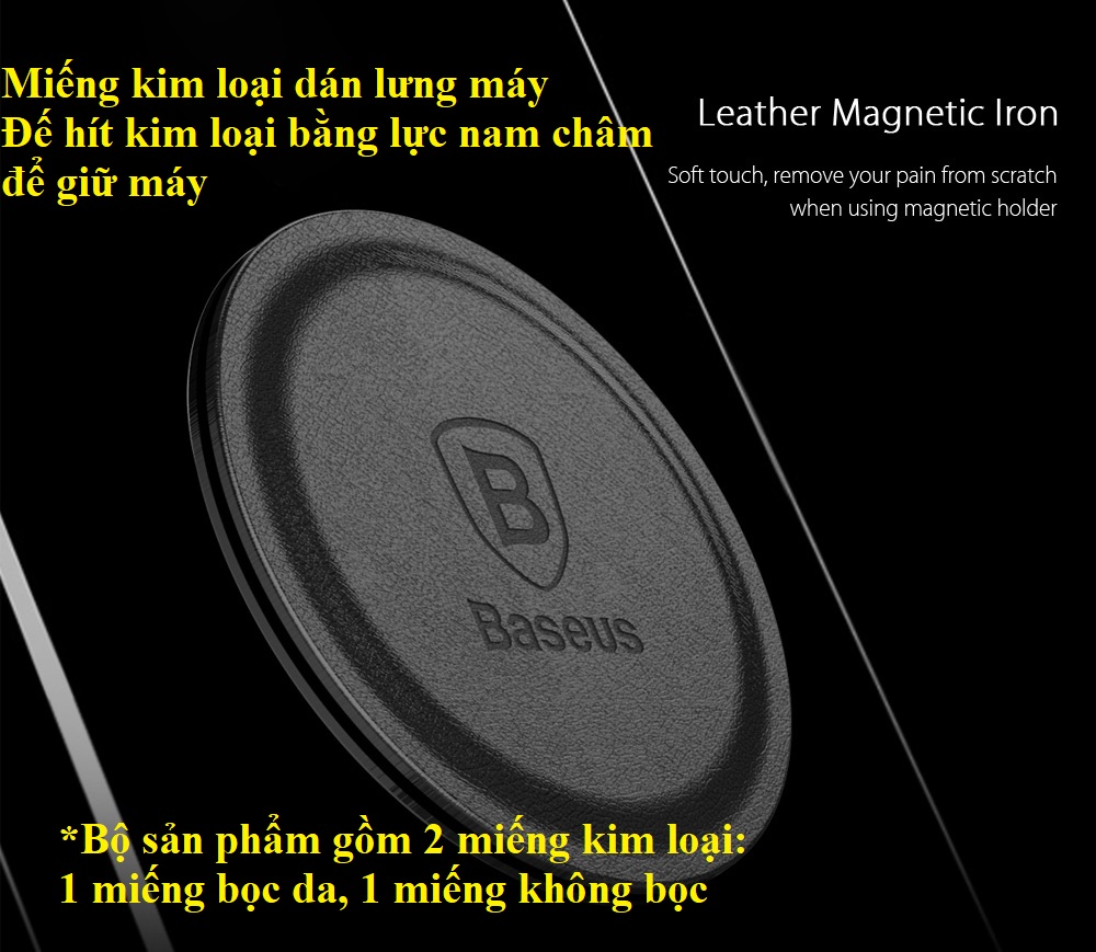 Giá đỡ điện thoại từ tính dán táp-lô trên ô tô Baseus Small Ears SUER-B01 _ Hàng chính hãng