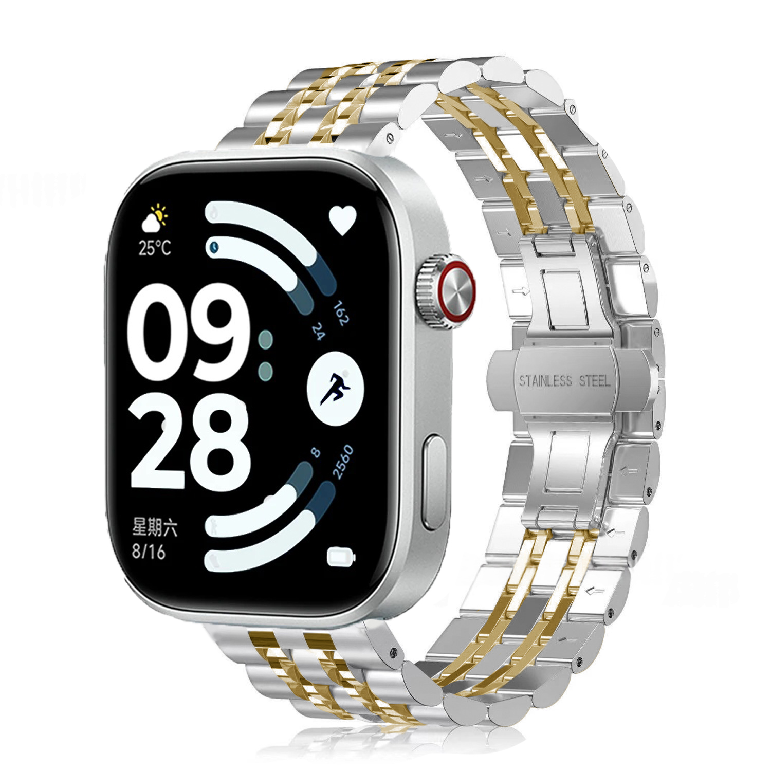 Dây Thép Mắt Xích cho Redmi Watch 6 / Watch 5 / Watch 4 / Xiaomi Mi Band 8 Pro / 9 Pro - Hàng Chính Hãng