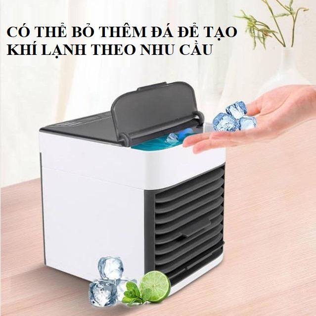 Quạt Điều Hoà Hơi Nước Để Bàn Văn Phòng Mini, Làm Mát Cực Nhanh, Lọc Và Giữ Ẩm Không Khí, Dây Sạc USB Có Bảo Hành