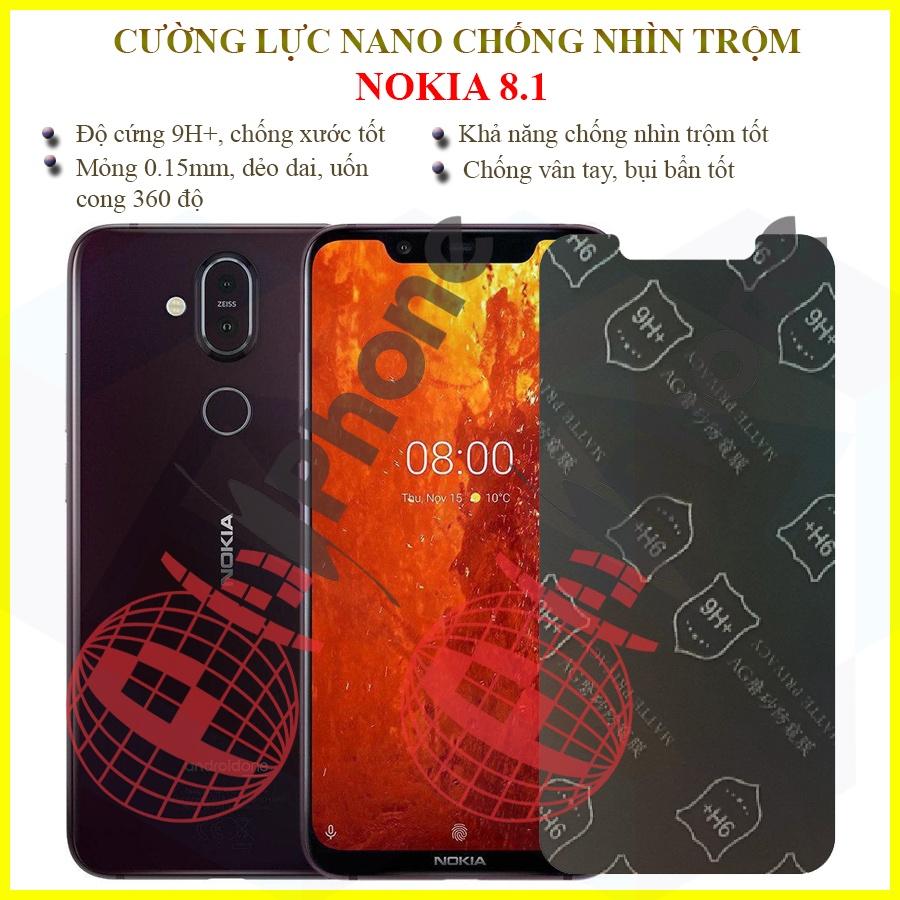 Dán chống nhìn trộm  dành cho Nokia 8.1 - Dán cường lực dẻo nano 9H+