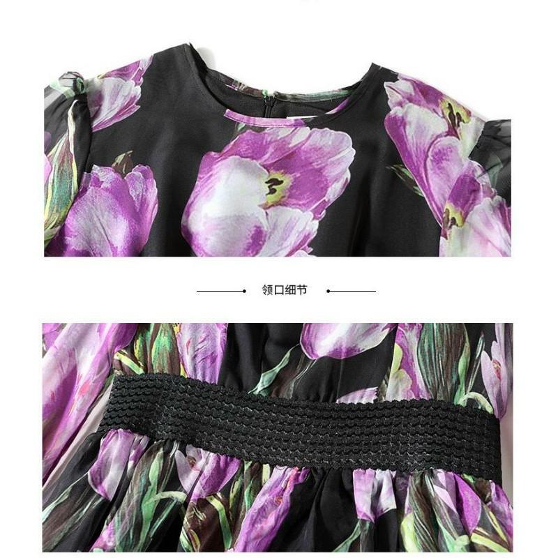 HÀNG NHẬP - ĐẦM MAXI TẦNG HOA TULIP TÍM