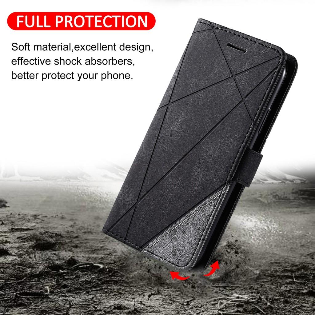 Bao da điện thoại bằng PU mềm có nắp lật dạng ví đựng thẻ cho Xiaomi Redmi 9 9A 9C Note 9 Pro Max Note 9S