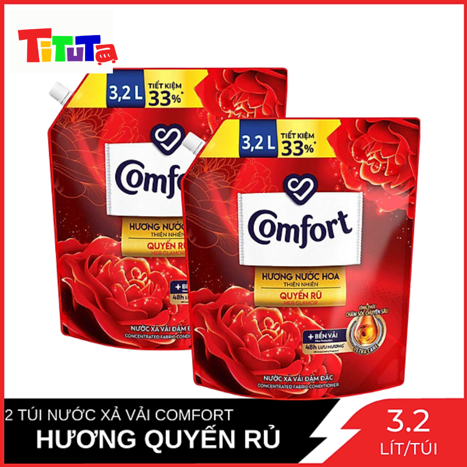 Combo 2 Túi Nước Xả Vải Comfort Hương Nước Hoa Quyến Rủ Túi 3.2L x2
