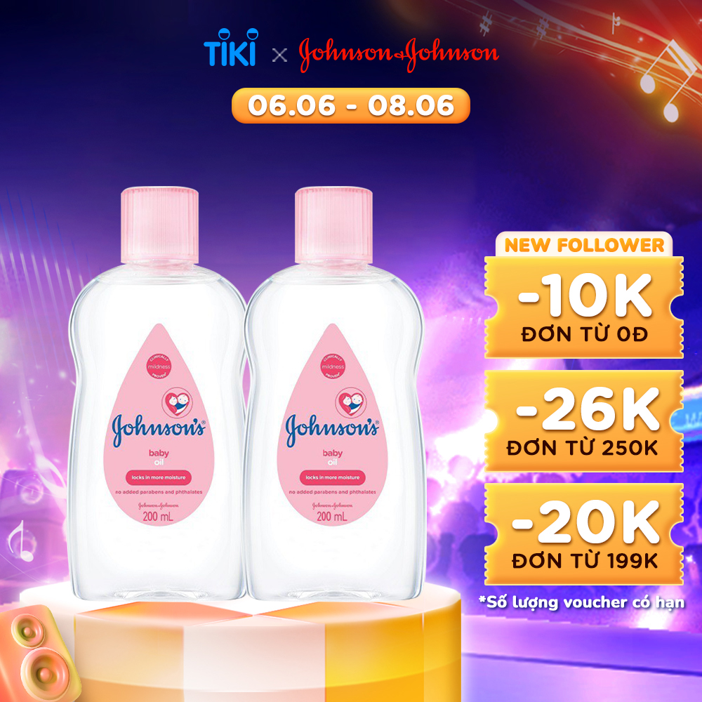 Combo 2 Chai Dầu Massage Cho Bé Johnson's Baby Oil 200ml