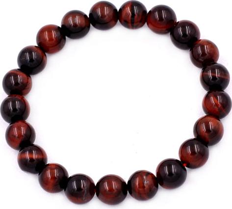 Chuỗi hạt đeo tay Đá Mắt Hổ Đỏ Đen 8 ly 22 hạt - hợp mệnh Hỏa, mệnh Thổ