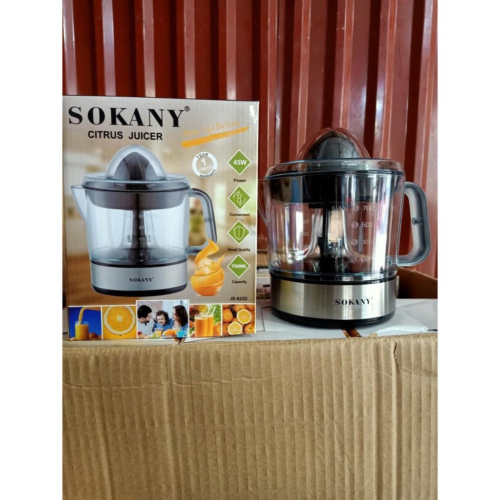 Máy vắt cam, máy ép cam Sokany623D dung tích 700ml, công suất mạnh mẽ 45W màu xám