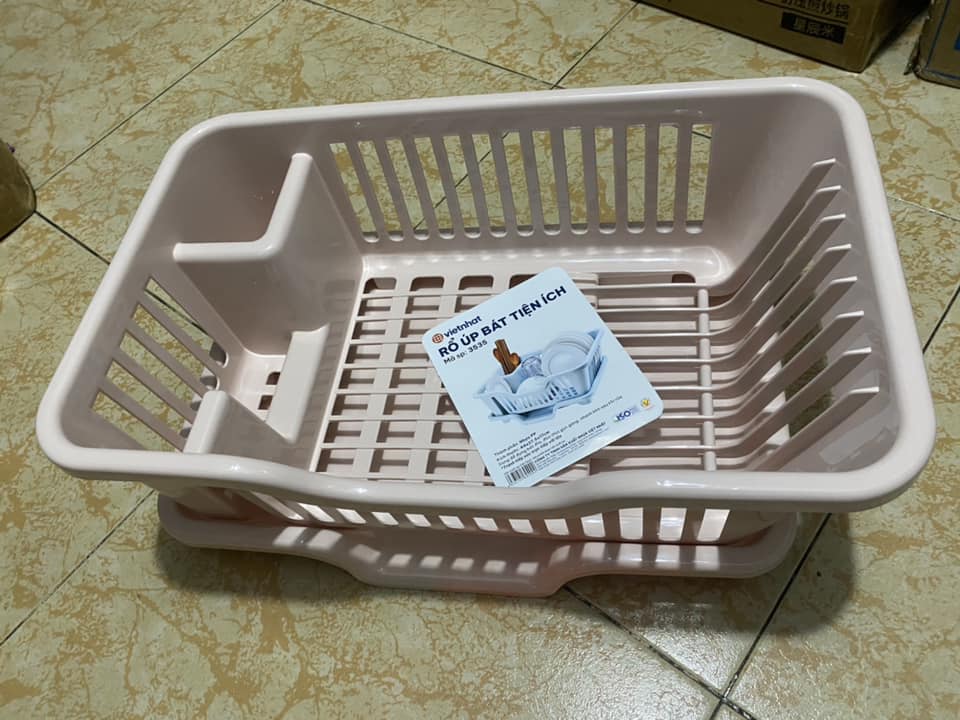 Rổ (Khay) Úp Chén Dĩa Có Khay Đựng Nước
