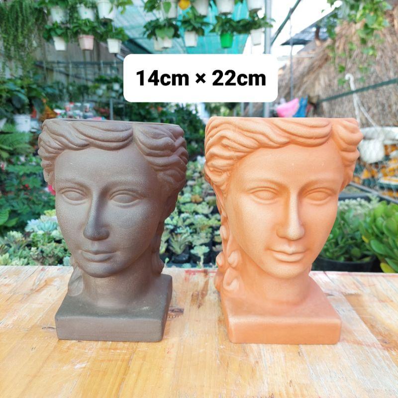 Chậu đất nung Bình Dương - Chàng trai Venus lớn, miệng chậu 14cm, chiều cao 22cm