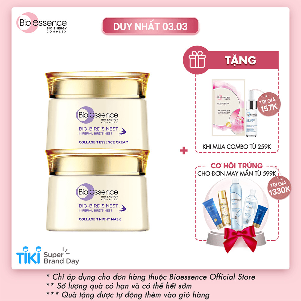 Bộ dưỡng da tươi sáng căng mọng Bio-Essence Bio-Bird's Nest