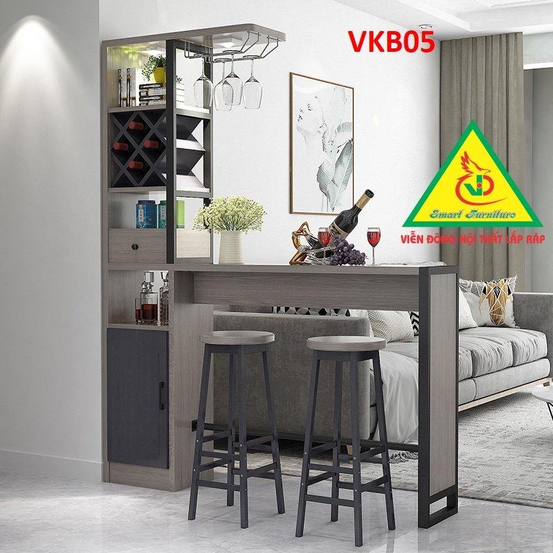 Quầy bar mini kết hợp tủ rượu VKB05 - Nội thất lắp ráp Viendong Adv