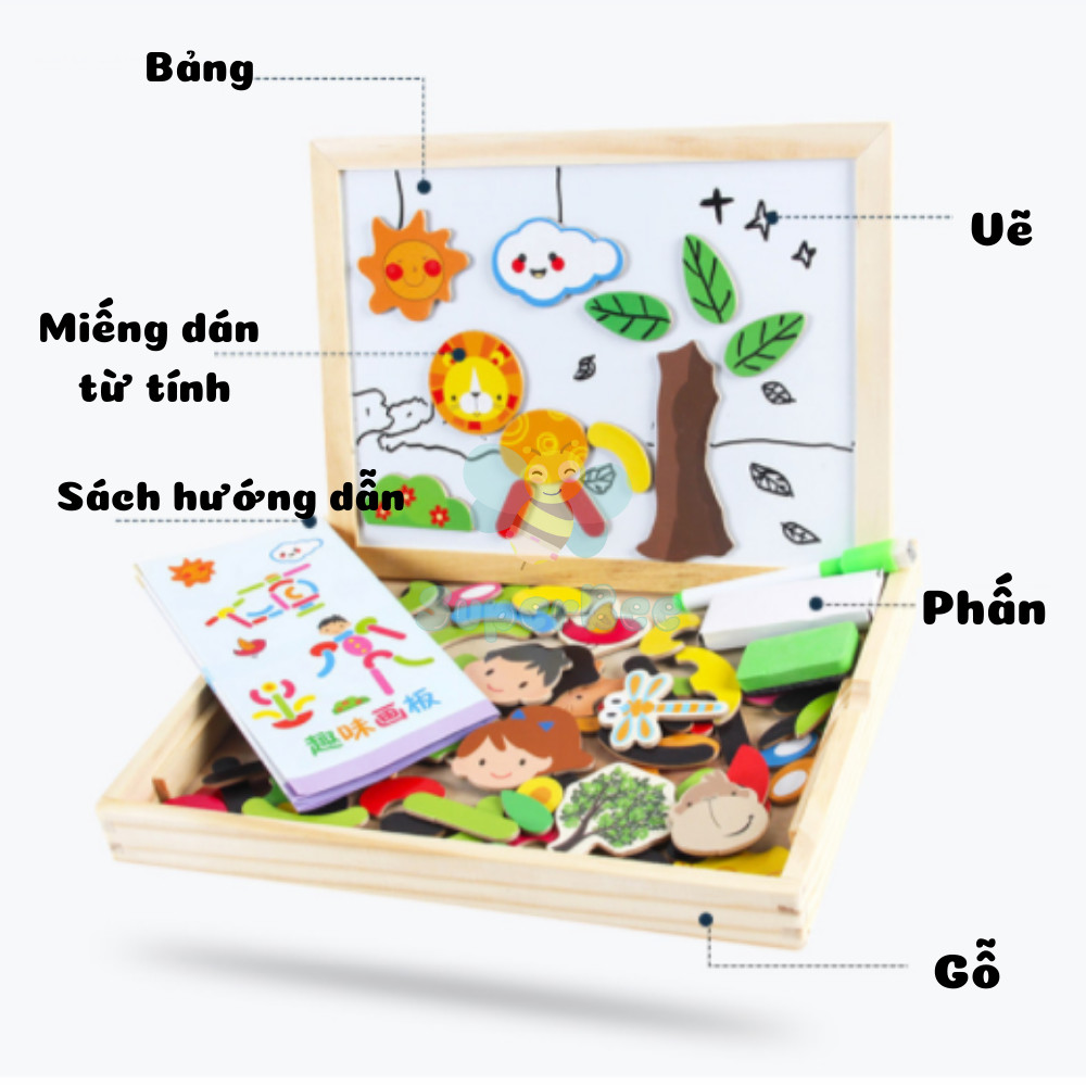 Bảng Ghép Chữ Và Con Vật 2 in 1 Cho Bé Phát Triển Tư Duy