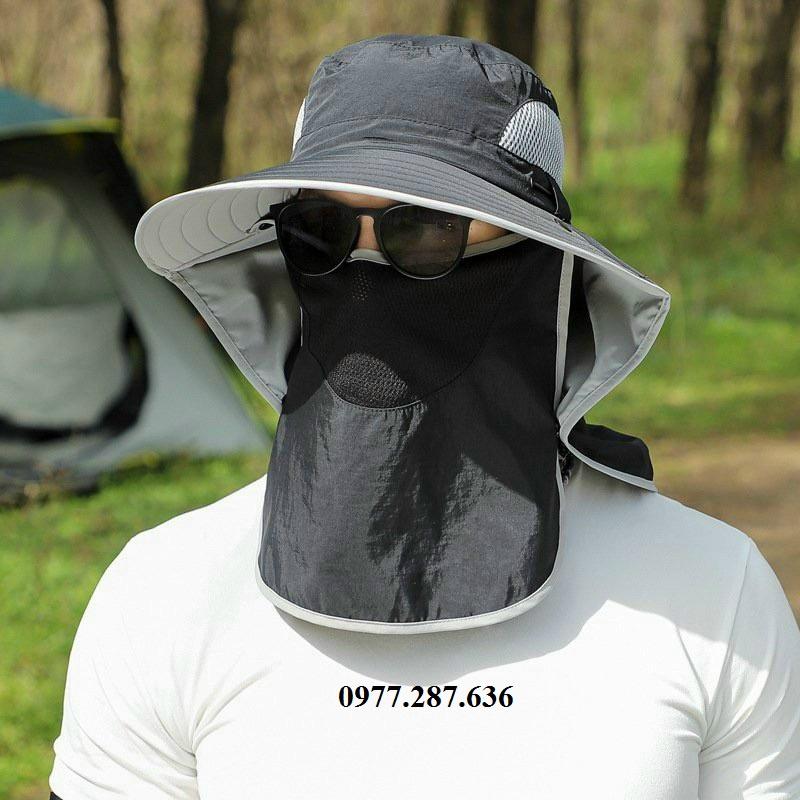 Mũ chống nắng golf nam nữ thoáng khí có dây điều chỉnh kèm khẩu trang GOLF PRO MN005
