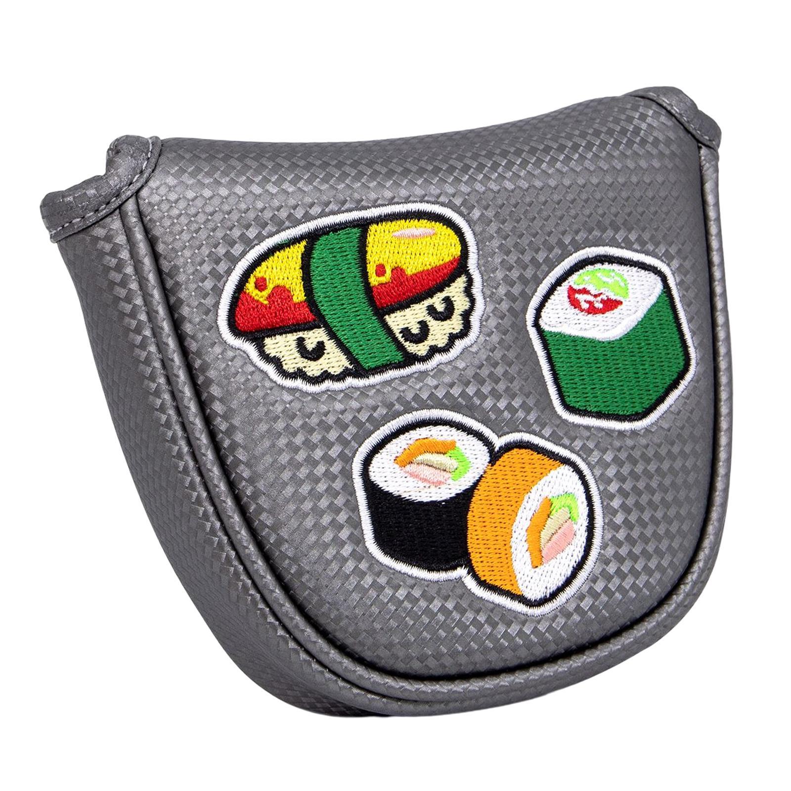 Pu Golf Putter Cover Half Mallet Head Cover Club Head Protector Guard Black