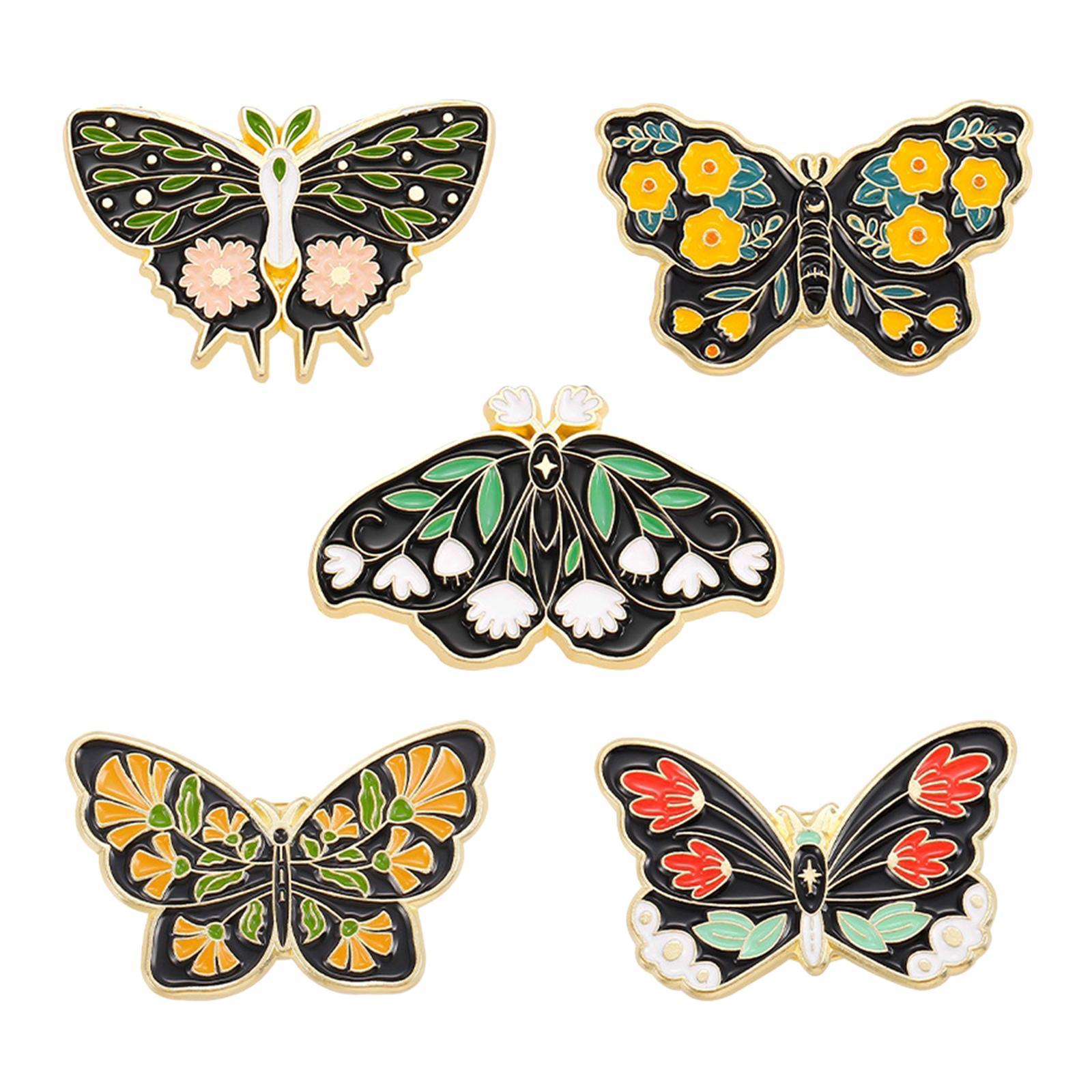 5x Fashion Butterfly Brooch Pin Lapel Pins Decor for Scarf Holiday Wedding