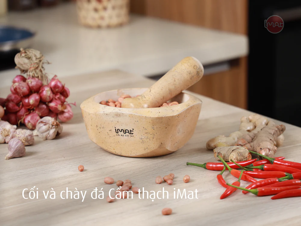 Cối và chày đá Cẩm thạch iMat