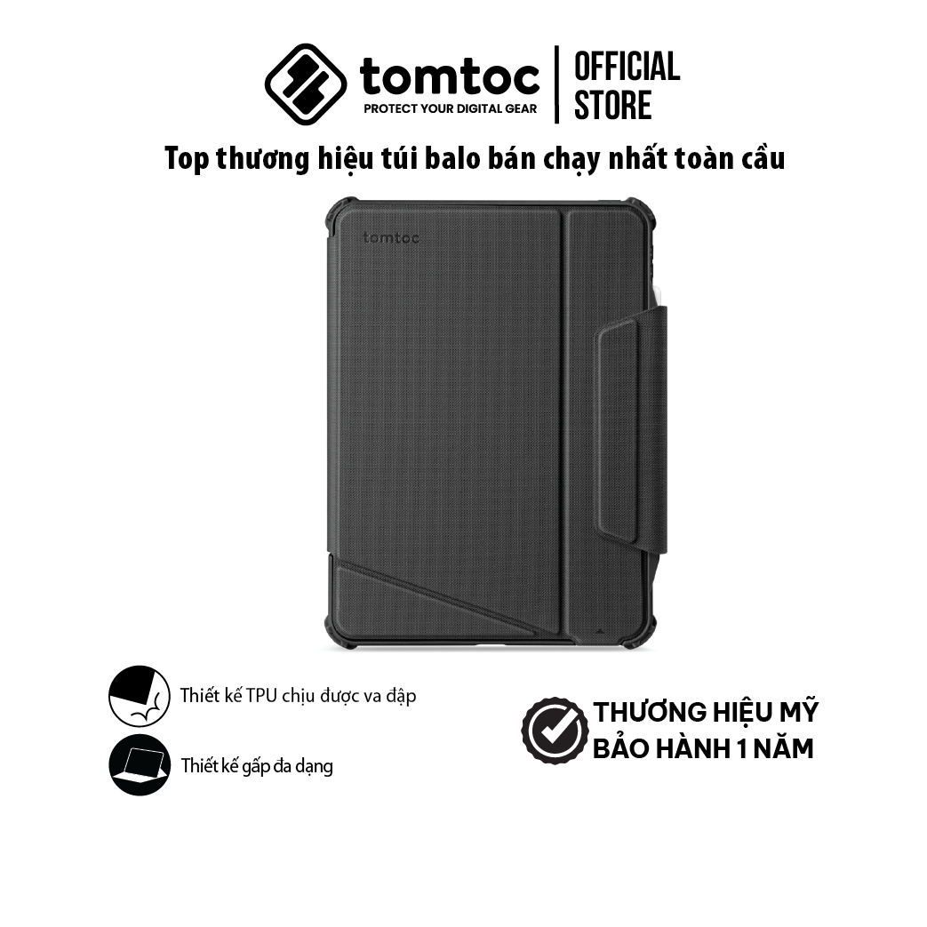 Bao da Tomtoc (USA) Detachable Ultra Case cho iPad Pro 11 4TH/3RD GEN (M2&M1) – B0216 Hàng chính hãng