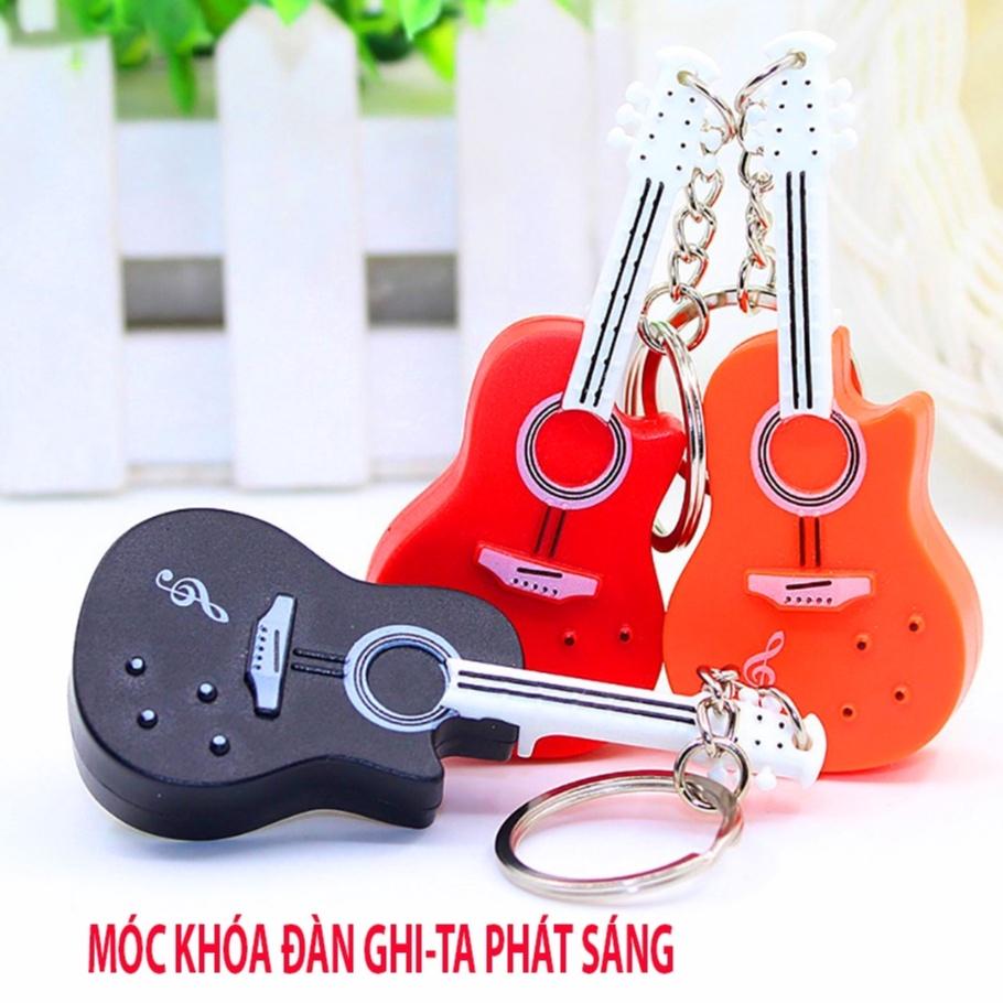 Móc Khóa Hình Cây Đàn Ghi-ta Ukulele Phát Sáng Đèn Led Có Nhạc Có Đèn 3 trong 1 phong cách độc đáo cá tính