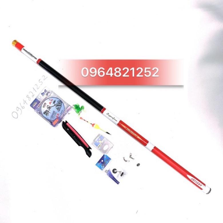 Cần câu tay DAIWA 5H dài 6m3 cần tải cá lên 9kg + phụ kiện 9 món y như hình cần siêu đẹp siêu bền