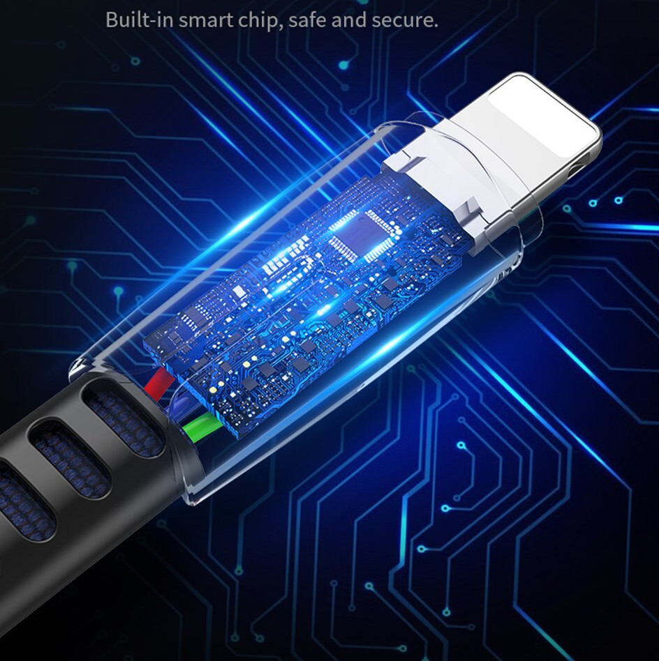 Dây cáp sạc nhanh 2.4A  Lightning hiệu ROCK M2 hỗ trợ truyền data tốc độ cao 480 Mbps cho iPhone / iPad - Hàng nhập khẩu