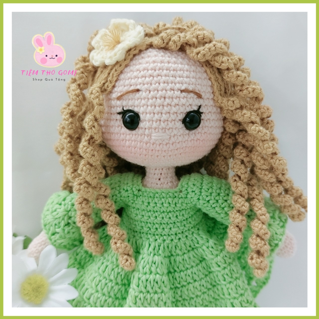 Búp bê nhồi bông, búp bê len móc handmade, búp bê Rosaline 21, quà cho bé