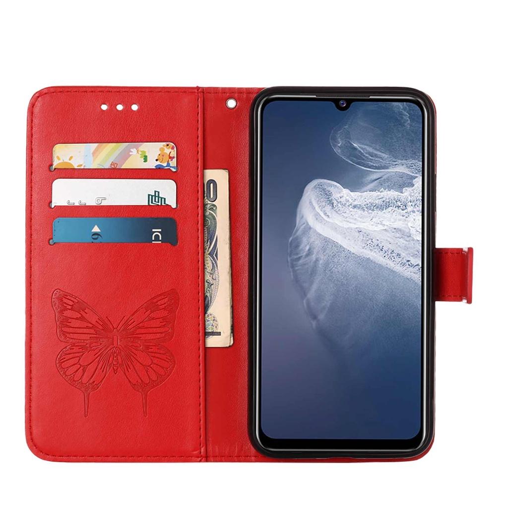 Ốp điện thoại da dạng ví dập nổi hình bướm có giá đỡ cho Vivo Y17 Y15 Y12 Y11 Y3 Y70 2020 U10 V20 SE