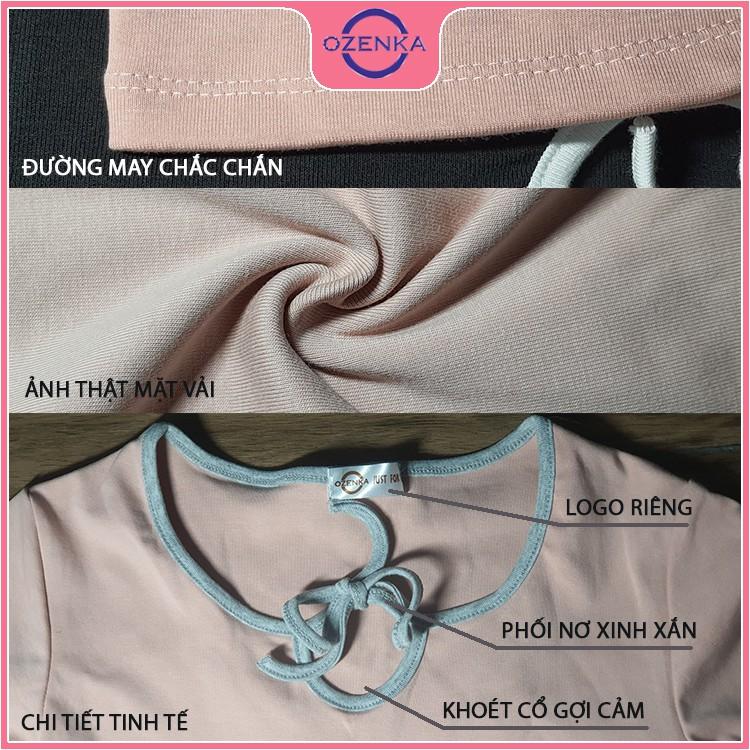 Áo croptop nữ ôm body tay ngắn , áo crt cổ chữ v phối nơ thun gân 100% cotton đẹp mịn mát free size dưới 50 kg