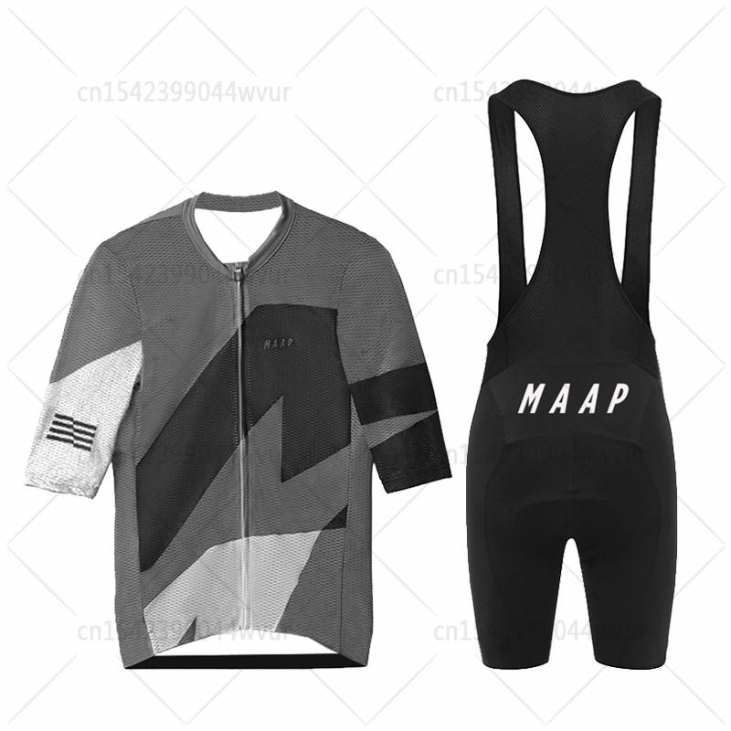 2023 MAAP Lưới Thoáng Khí Xe Đạp Quần Áo Đi Xe Thể Thao MTB Maillot Ropa Ciclismo Mùa Hè Bộ Quần Áo Đạp Xe Jersey Xe Đạp Đồng Nhất Color: 8 Size: XS