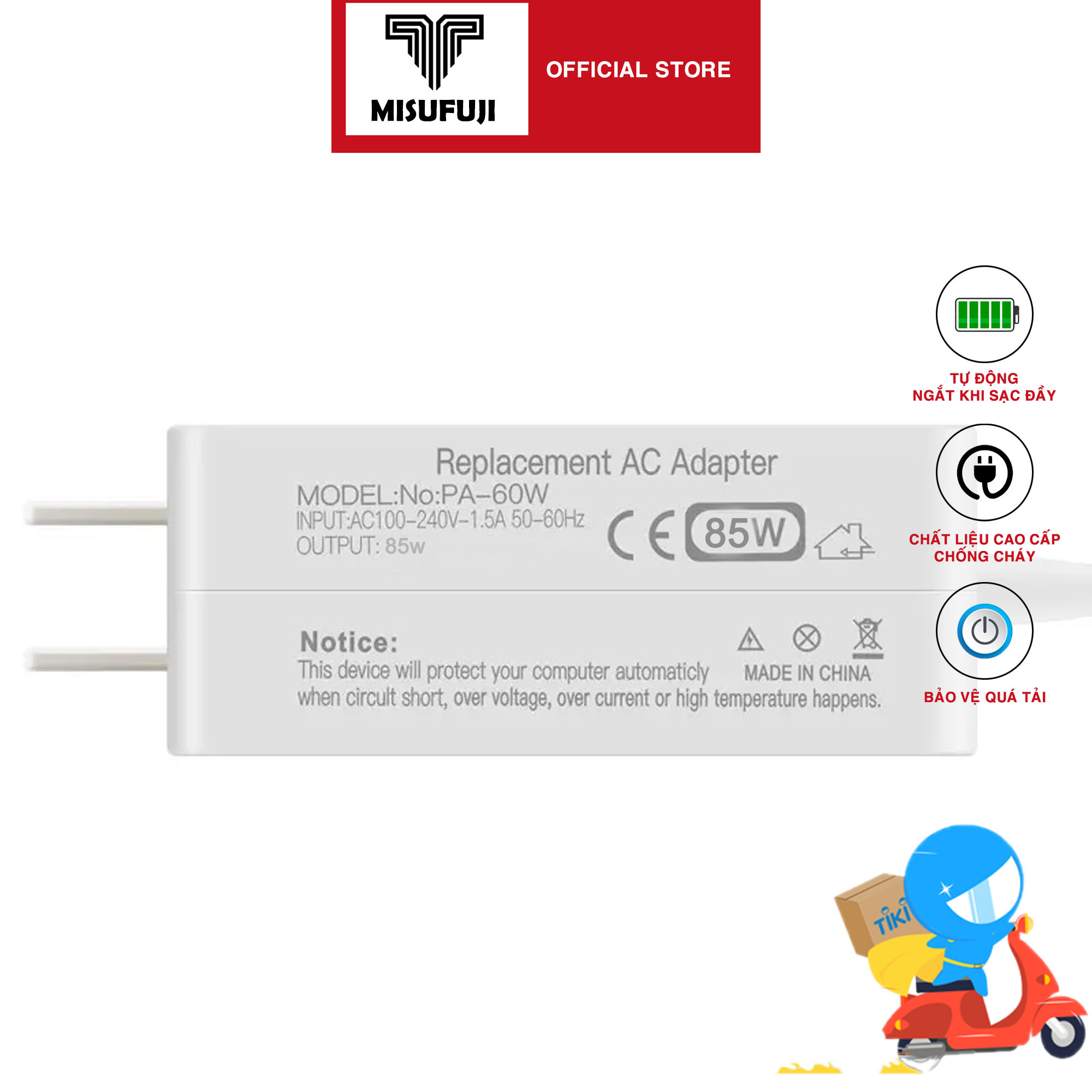 Adapter Sạc dành cho Macbook Pro Macbook Air 2008 2009 2010 2011 - Hàng Nhập Khẩu New Seal