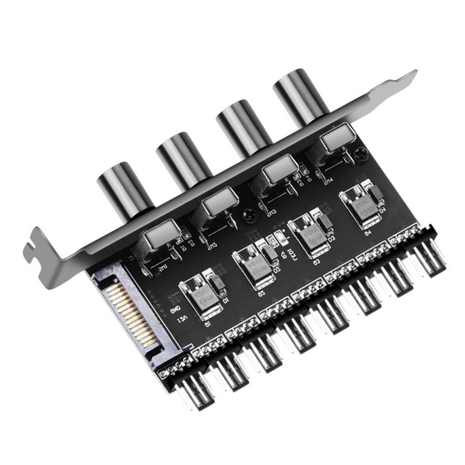 8 Way PC Case Cooling Fan Hub PC Fan Hub for PC Case Chassis Computer Adapter Regulator Splitter
