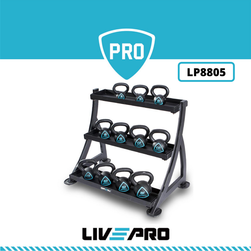 Kệ Tạ Ấm 3 Tầng Livepro Chính Hãng 3 TIER KETTLEBELL RACK