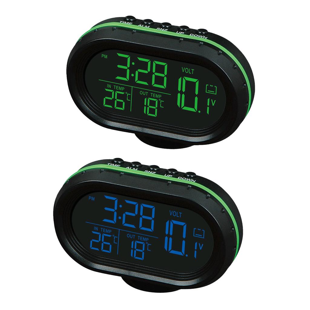 LCD Large Display Car/Auto Clock Display Voltage & Temperature C/F & Time