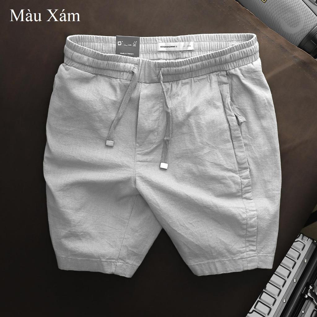 Quần ngố đũi Linen nam 5 màu siêu mát, Quần short nam cạp chun thoải mái vận động đi biển đi chơi