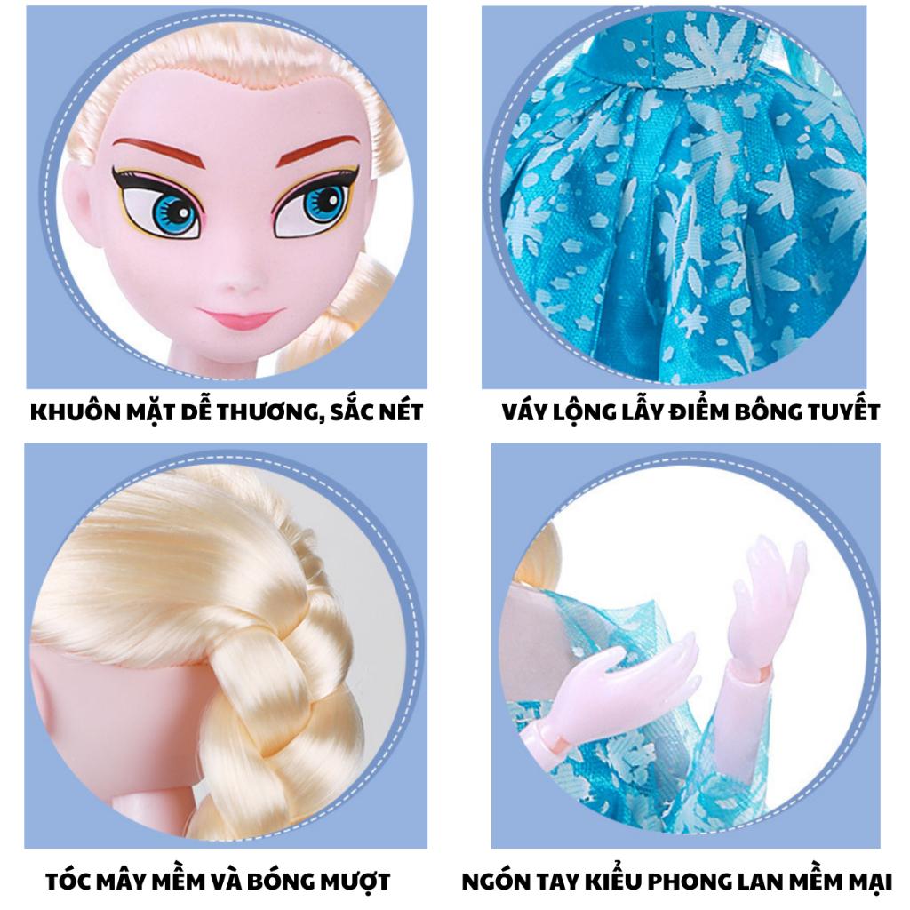 Búp bê Elsa, công chúa elsa tóc mây mẫu cao cấp gồm 3 bộ váy và phụ kiện đi kèm ))
