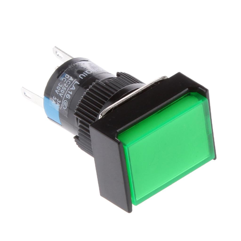 2-6pack DC 24V Push Button Momentary Self Reset Rectangle Switch w/ LED Light