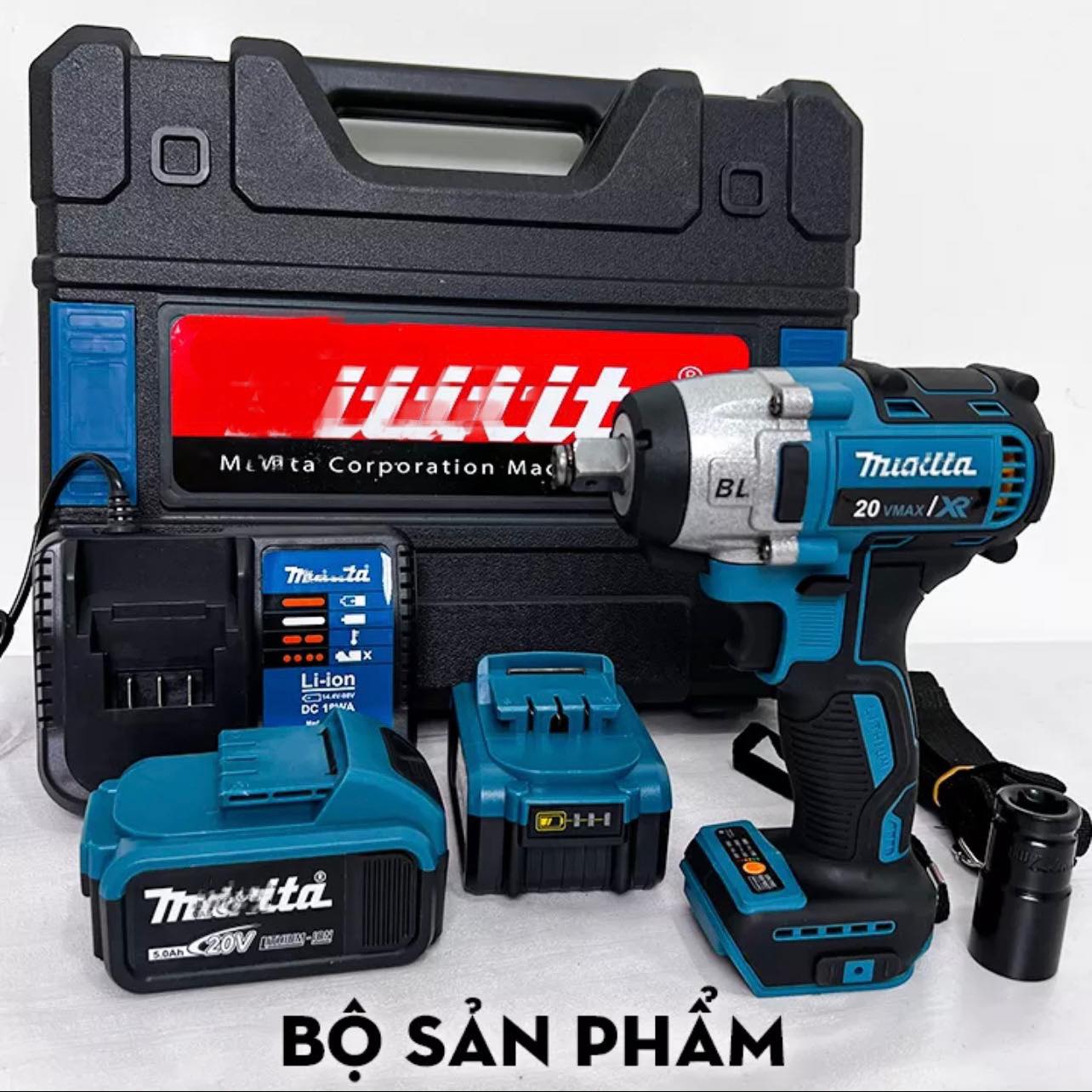 Máy siết bulong dùng pin không chổi than 360Nm - Tặng kèm bộ phụ kiện 7 chi tiết cao cấp