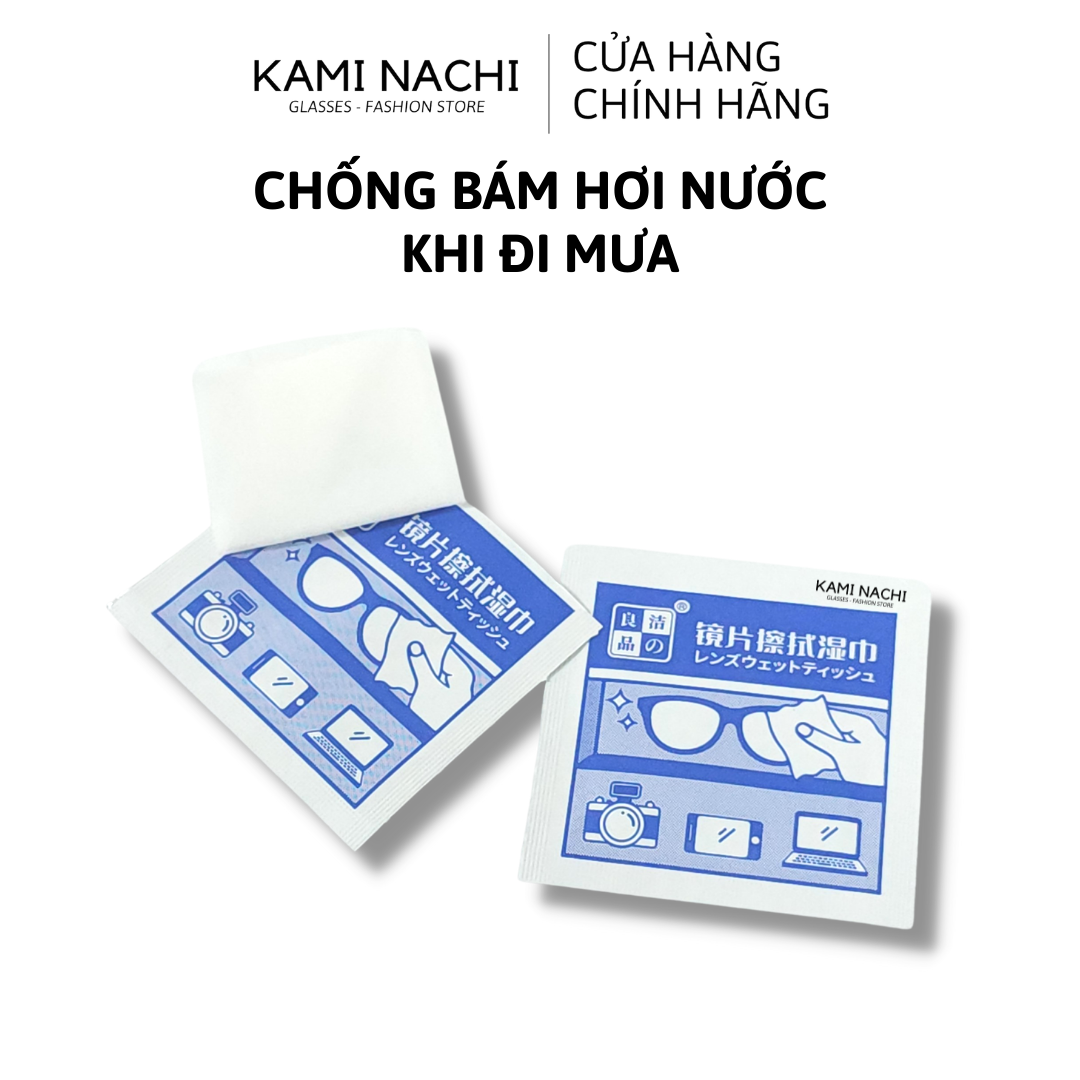 Hộp 100 miếng khăn lau nano hàng loại 1 KAMI NACHI dùng 1 lần - Chống bám hơi nước, chống mờ sương cho kính