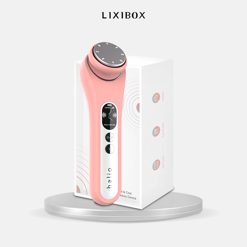 Máy Đẩy Tinh Chất Halio Ion Hot &amp; Cool Beauty Device Nâng Cơ Mặt - Màu Coral
