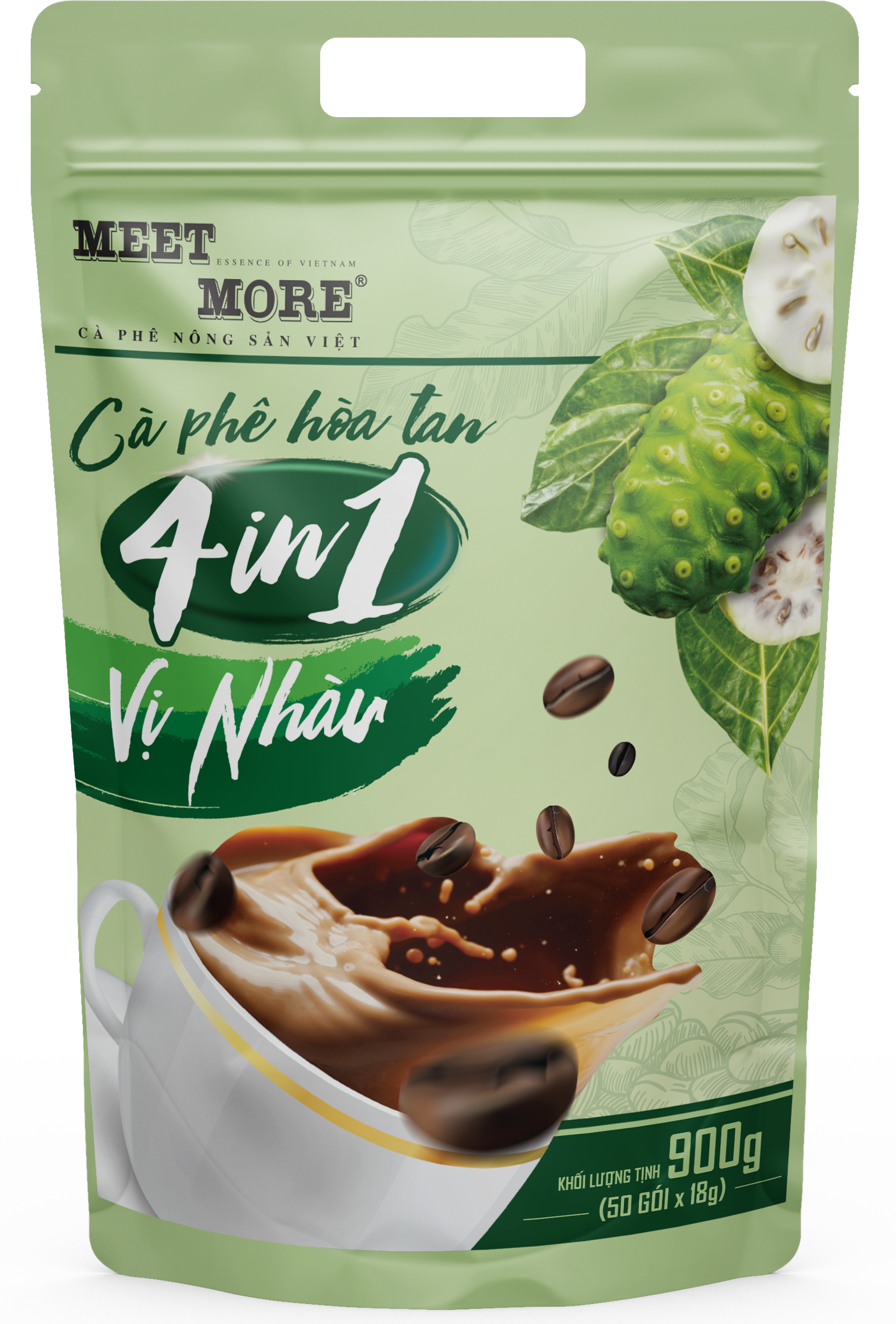 Cà phê hòa tan Noni Coffee 4in1 - Cà phê quả nhàu (18g x 50 gói) – Meet More Coffee