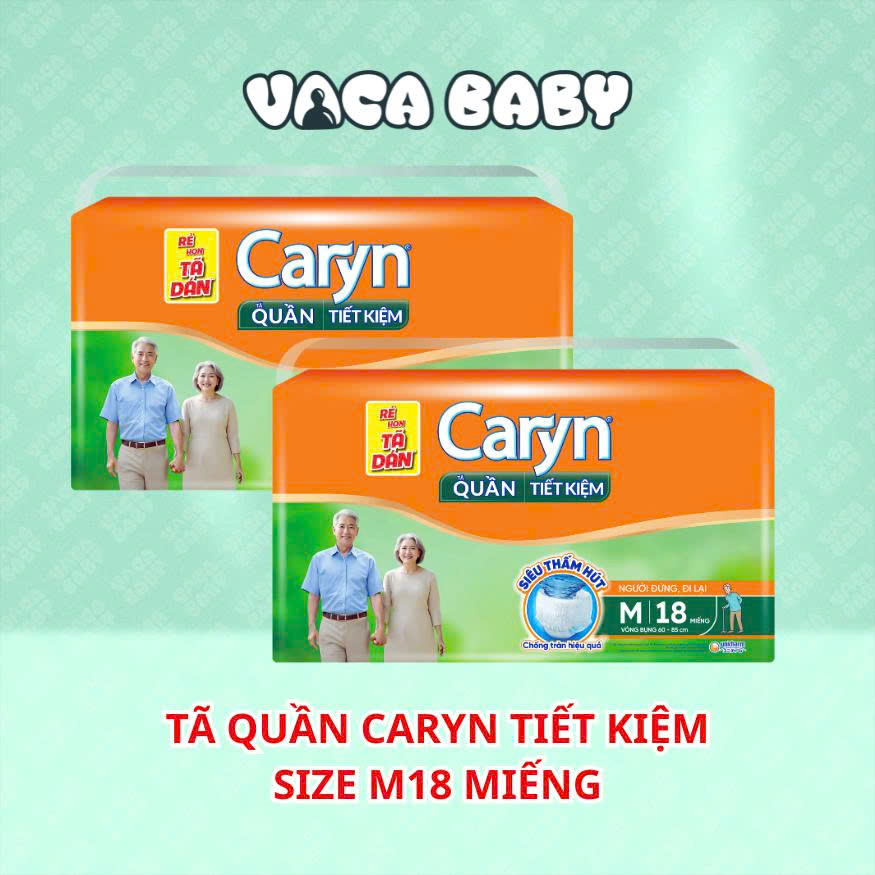 Tã bỉm QUẦN Caryn tiết kiệm ngày và đêm size M18/L18/XL18 miếng