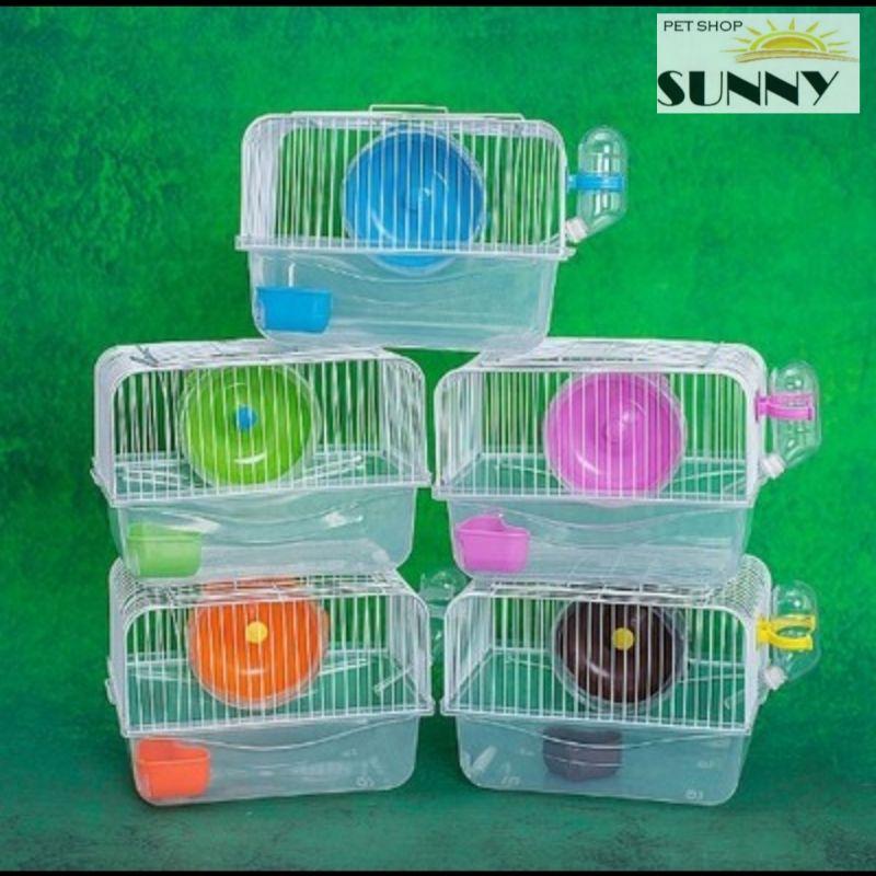 Lồng mini khay cao nhiều màu nuôi hamster