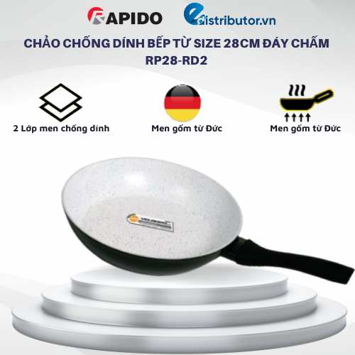 Chảo Rapido đáy chấm RP-RD2 dùng cho mọi loại bếp- (26-28-30cm) - Hàng chính hãng