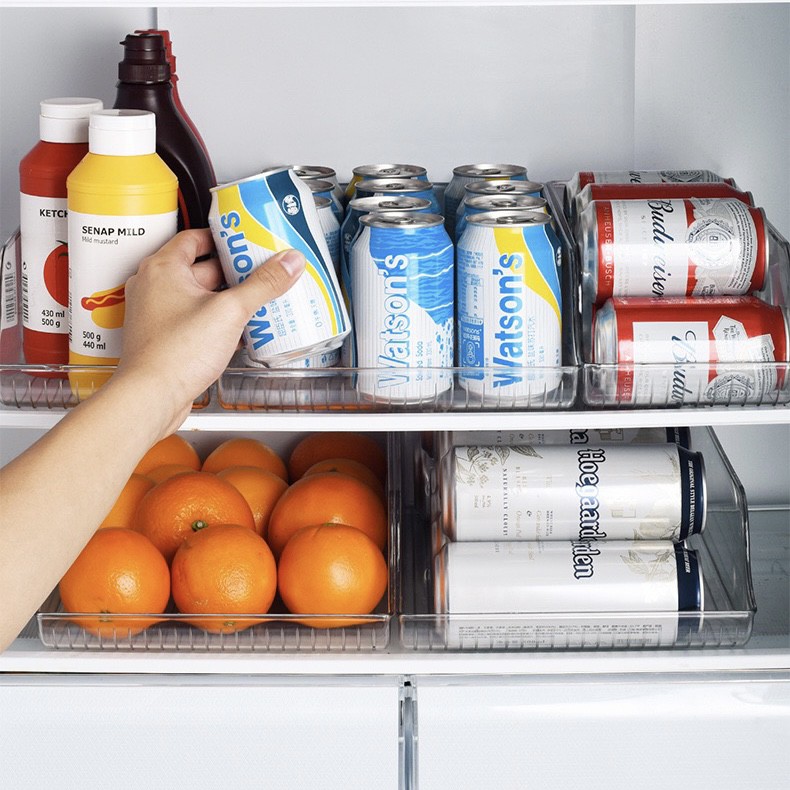 Khay đựng lon nước ngọt và bia trong tủ lạnh bằng nhựa cao cấp