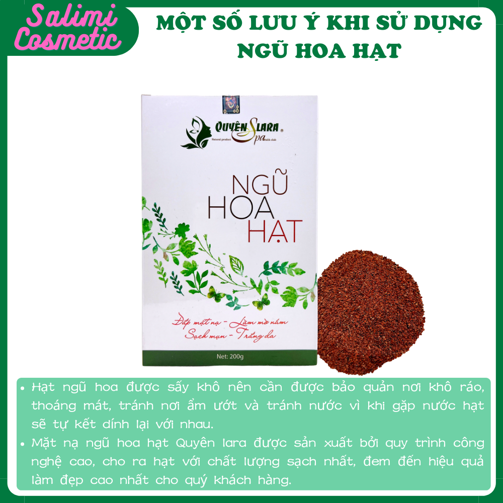 Mặt Nạ Đắp NGŨ HOA HẠT Quyên Lara - Giúp Mờ Nám, Sạch Mụn, Tàn Nhang, Trắng Da, Cân Bằng Độ Ẩm Cho Da, Làm Mát Da, Chống Dị Ứng | Trọng Lượng 200 Gram - HÀNG CHÍNH HÃNG