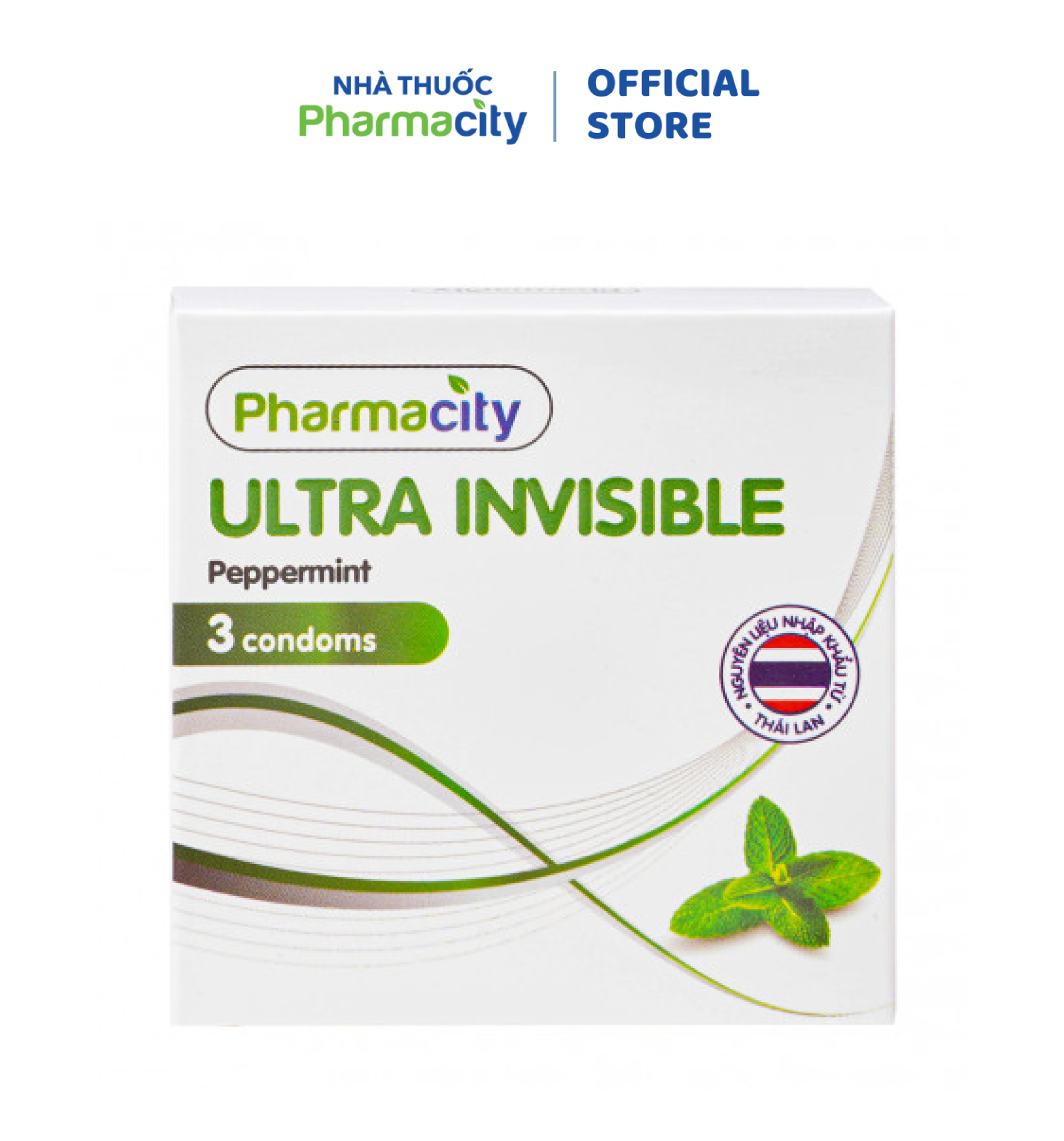 Bao cao su siêu mỏng Pharmacity Ultra Invisible (Hộp 3 cái)