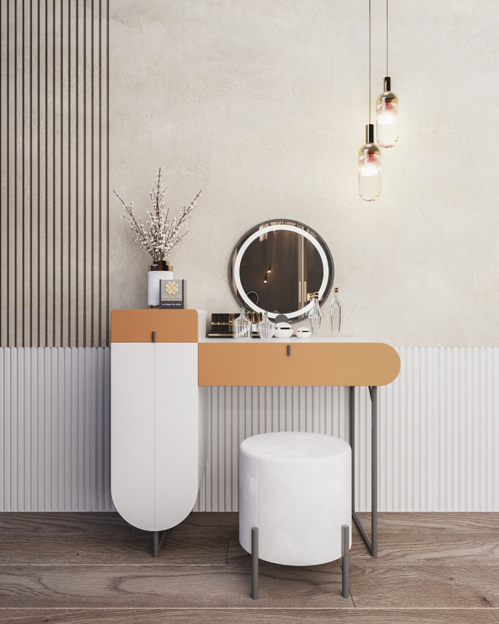 Bàn trang điểm DNUBTDGIC0004KGU gỗ MDF phong cách Hiện đại/Tối giản/Tân cổ điển/Colorblock