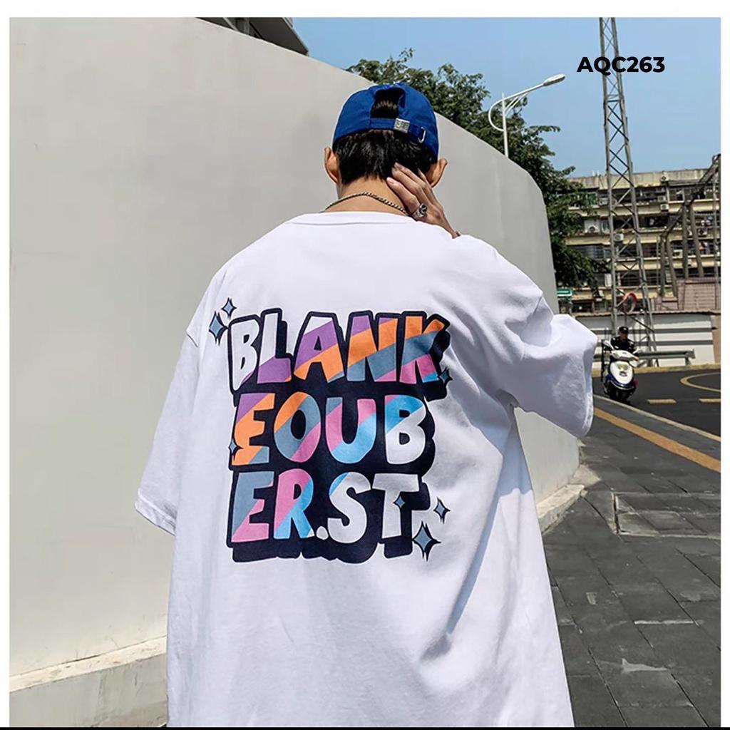 Áo Thun Nam Tay Lỡ Unisex In Chữ Kiểu BLANK EOUB ER.ST nổi bật