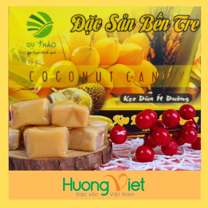 Kẹo dừa sầu riêng ít đường Du Thảo 400g, kẹo dừa Bến Tre, kẹo dừa ít ngọt