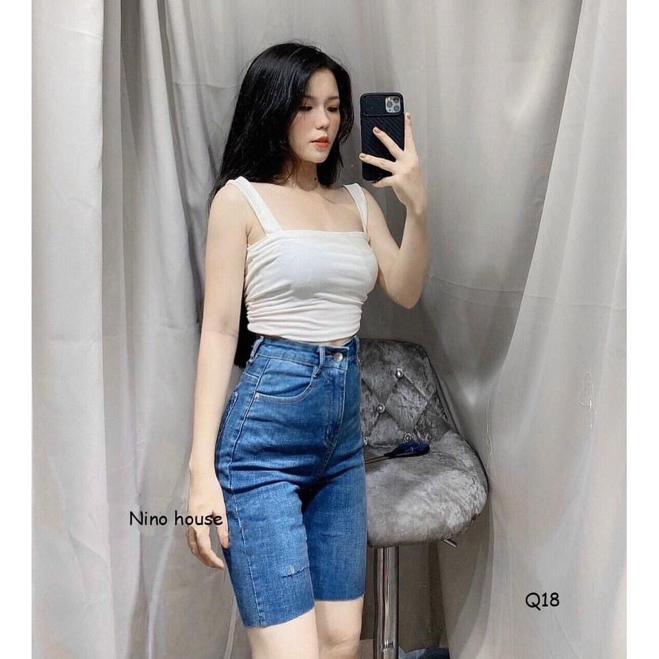 Quần Ngố Jeans, Lưng Siêu Cao, Co Giãn Mạnh 3 màu đen- xanh đậm- xanh nhạt